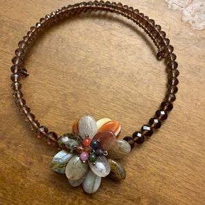 Crystal and stone necklace